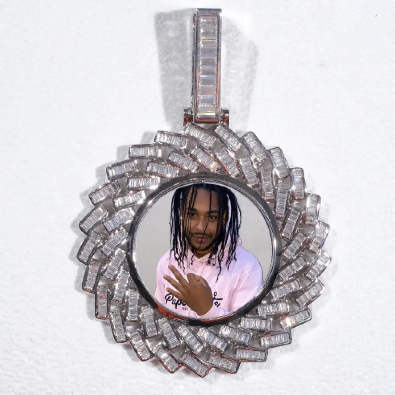 Large 3D Baguette Custom Picture Pendant made by The GUU Shop