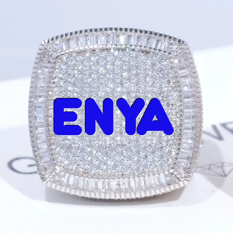 CUSTOM LETTER 3D ICED RING made by The GUU Shop