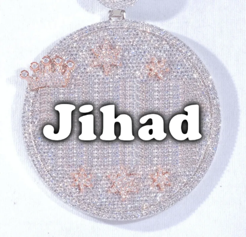 CUSTOM LETTER NECKLACE 3D BIG CROWN DISC made by The GUU Shop