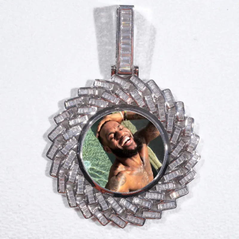 Large 3D Baguette Custom Picture Pendant made by The GUU Shop
