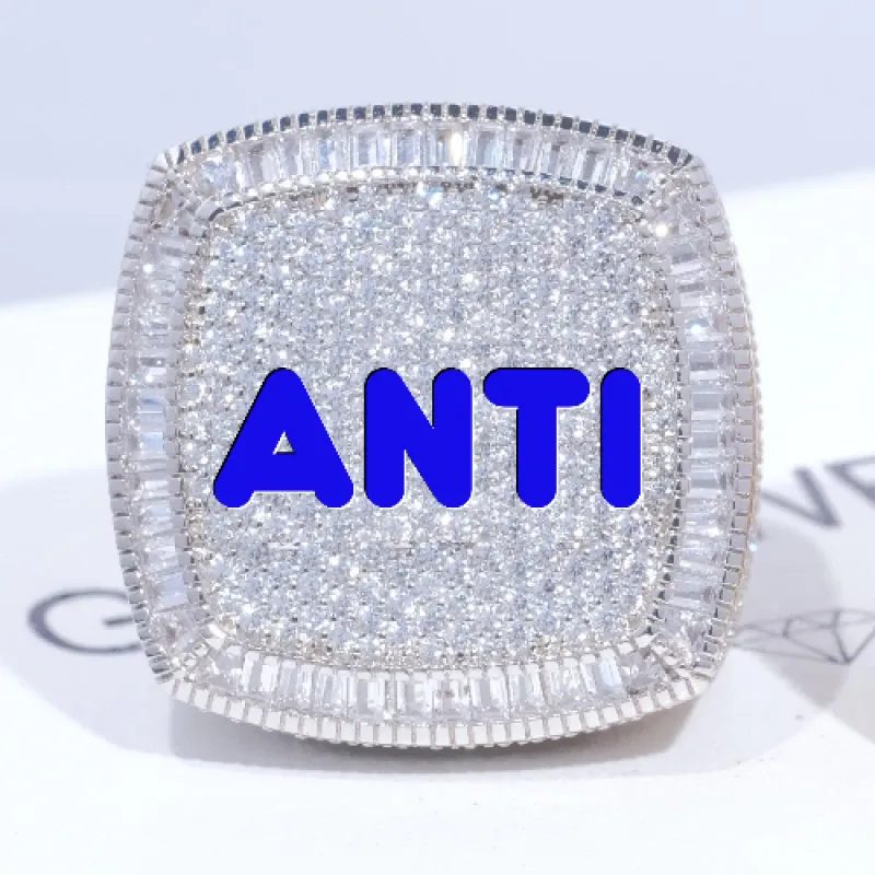CUSTOM LETTER 3D ICED RING made by The GUU Shop