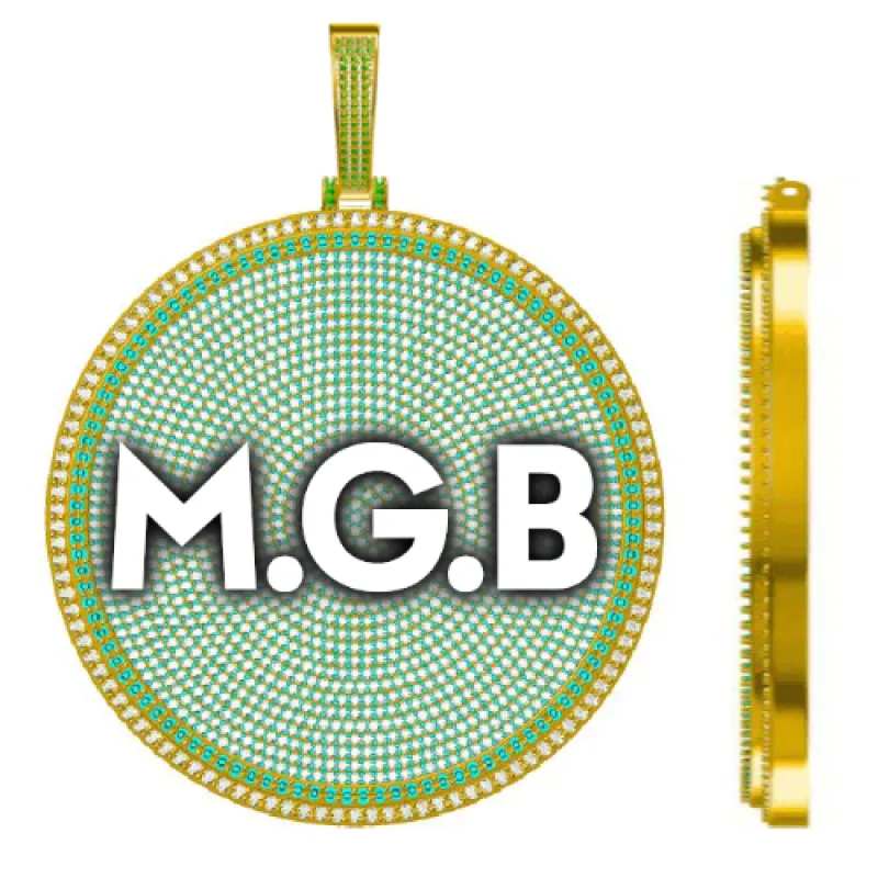 CUSTOM LETTER NECKLACE 3D BIG DISC made by The GUU Shop