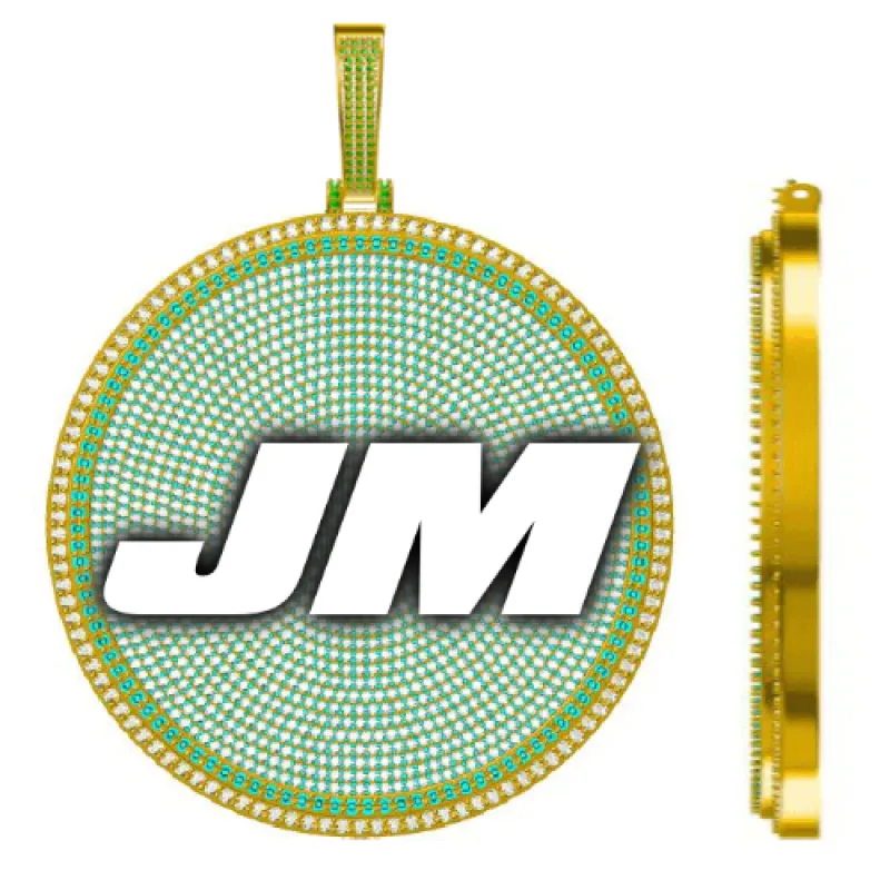 CUSTOM LETTER NECKLACE 3D BIG DISC made by The GUU Shop