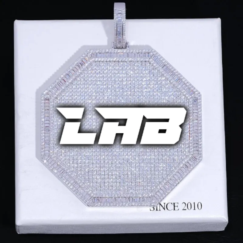 CUSTOM LETTER NECKLACE 3D BIG OCTAGON made by The GUU Shop
