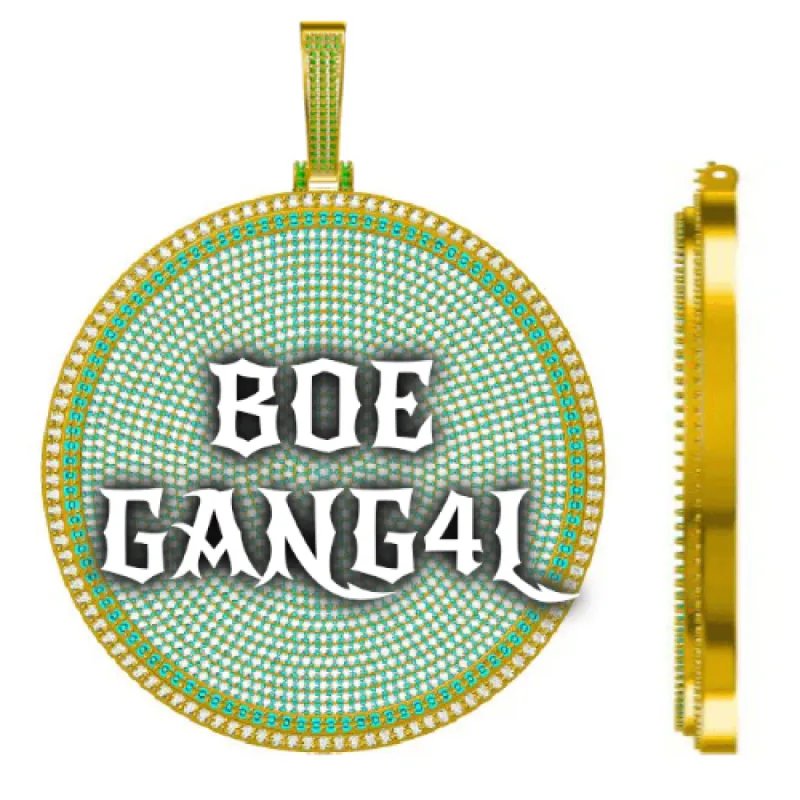 CUSTOM LETTER NECKLACE 3D BIG DISC sold by The GUU Shop