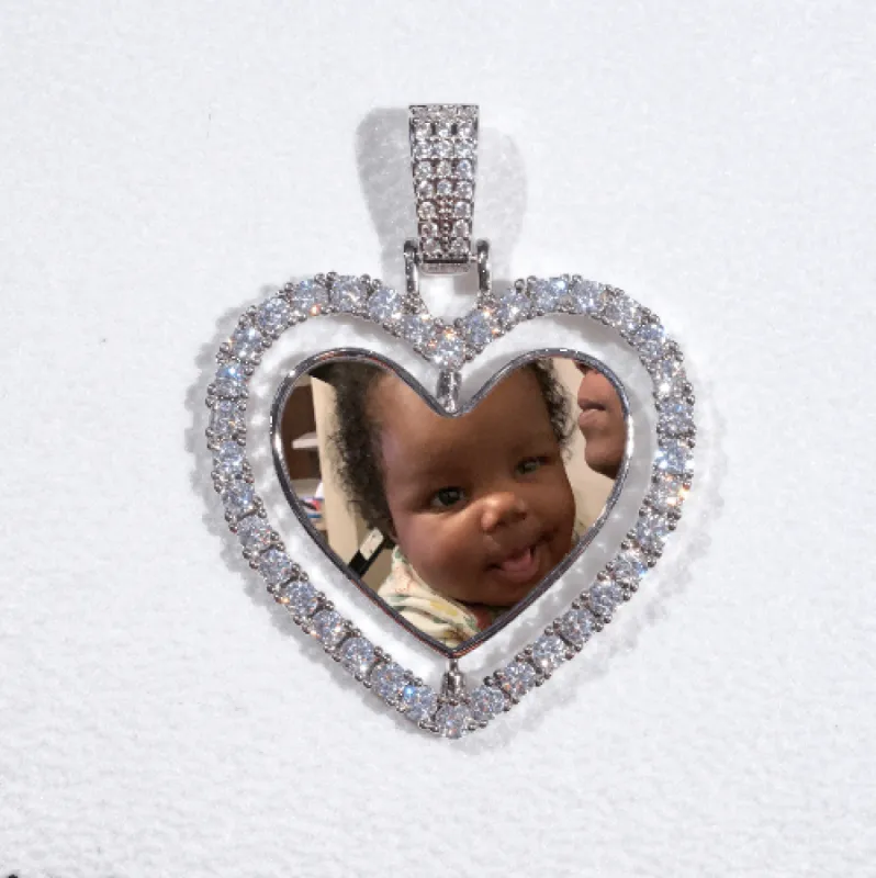 3D Spinning 2-Faced Heart Custom Picture Pendant sold by The GUU Shop