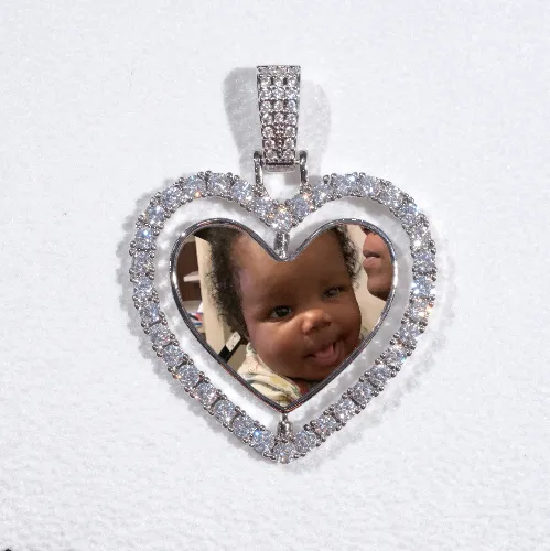 3D Spinning 2-Faced Heart Custom Picture Pendant sold by The GUU Shop