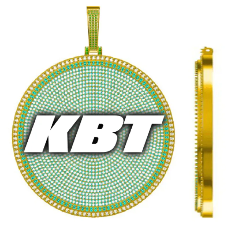 CUSTOM LETTER NECKLACE 3D BIG DISC sold by The GUU Shop