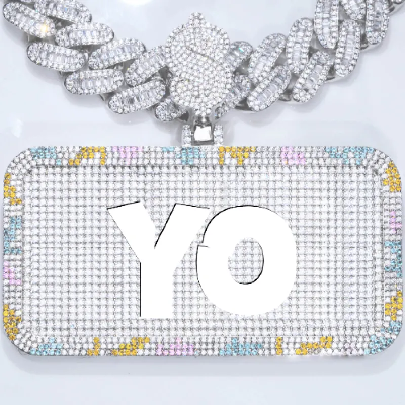 CUSTOM LETTER NECKLACE 3D COLORFUL SQUARE sold by The GUU Shop