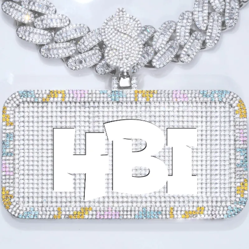 CUSTOM LETTER NECKLACE 3D COLORFUL SQUARE sold by The GUU Shop