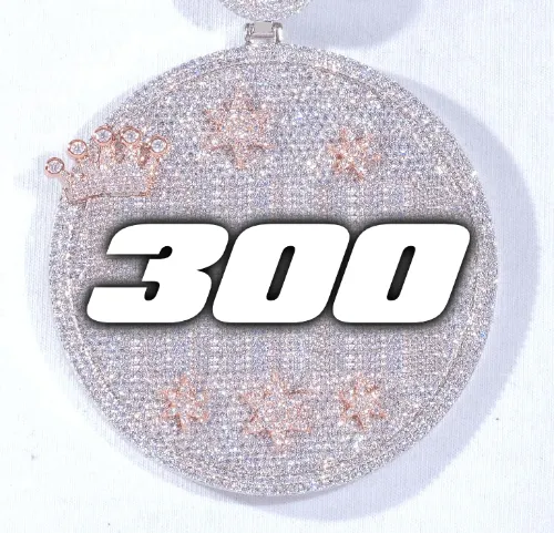 CUSTOM LETTER NECKLACE 3D BIG CROWN DISC sold by The GUU Shop