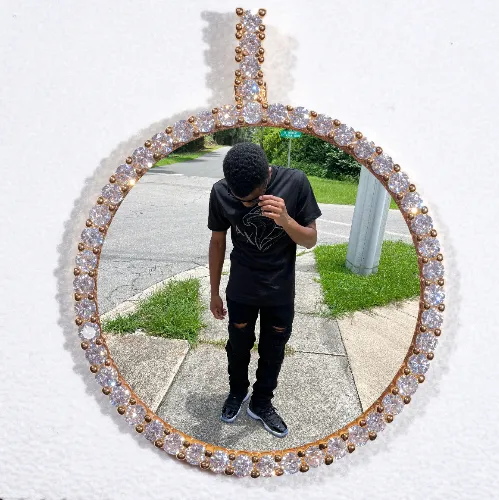 LARGE 3D CIRCLE CUSTOM PICTURE PENDANT sold by The GUU Shop