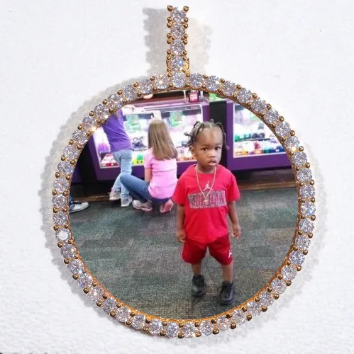 LARGE 3D CIRCLE CUSTOM PICTURE PENDANT sold by The GUU Shop