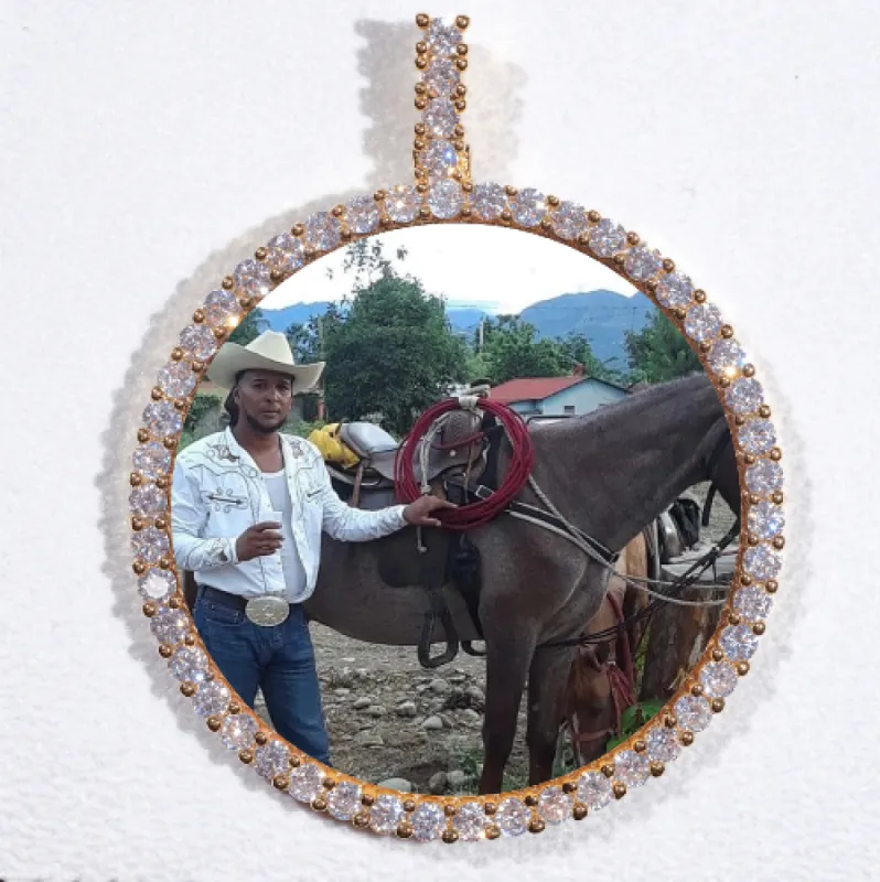 LARGE 3D CIRCLE CUSTOM PICTURE PENDANT sold by The GUU Shop