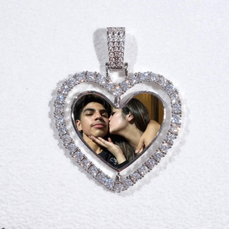 3D Spinning 2-Faced Heart Custom Picture Pendant sold by The GUU Shop