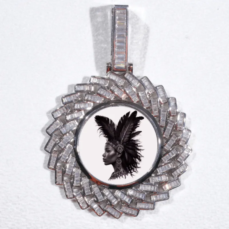 Large 3D Baguette Custom Picture Pendant sold by The GUU Shop