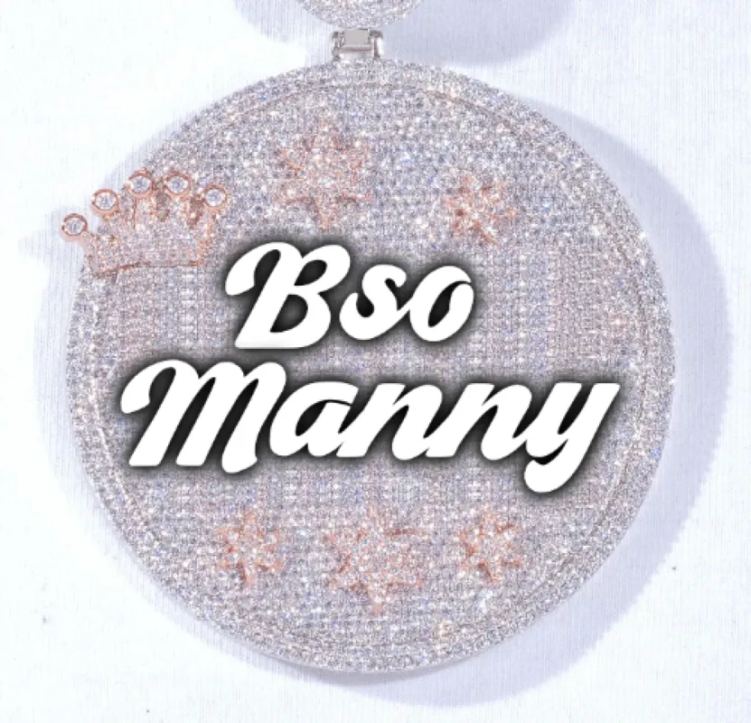 CUSTOM LETTER NECKLACE 3D BIG CROWN DISC sold by The GUU Shop