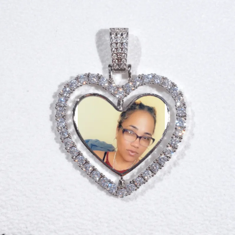 3D Spinning 2-Faced Heart Custom Picture Pendant sold by The GUU Shop