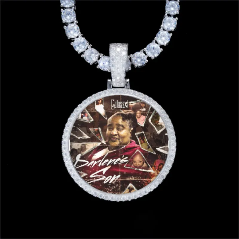 925S & VVS Moissanite 3D Circle Custom Picture Pendant sold by The GUU Shop