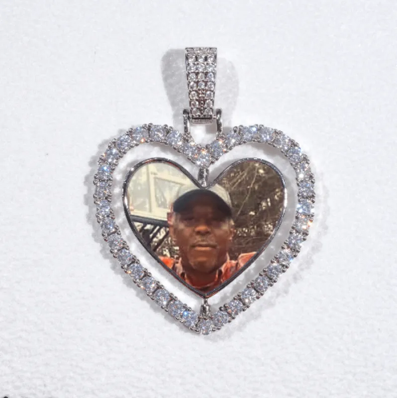 3D Spinning 2-Faced Heart Custom Picture Pendant sold by The GUU Shop