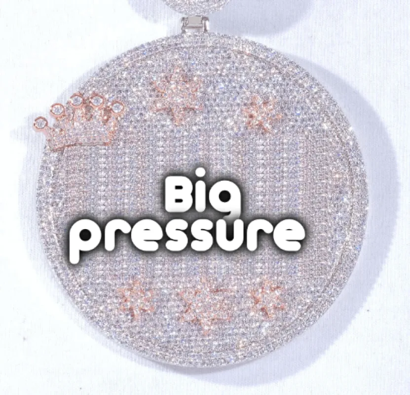 CUSTOM LETTER NECKLACE 3D BIG CROWN DISC sold by The GUU Shop