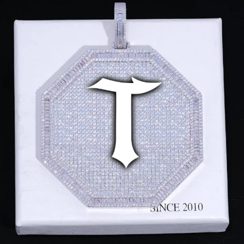 CUSTOM LETTER NECKLACE 3D BIG OCTAGON sold by The GUU Shop