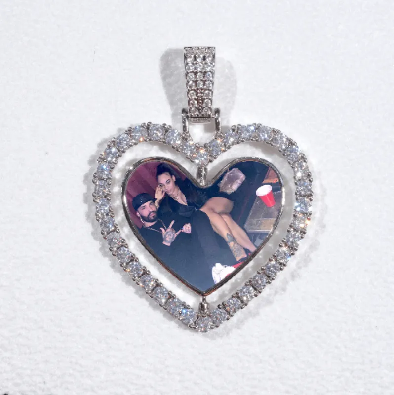 3D Spinning 2-Faced Heart Custom Picture Pendant sold by The GUU Shop