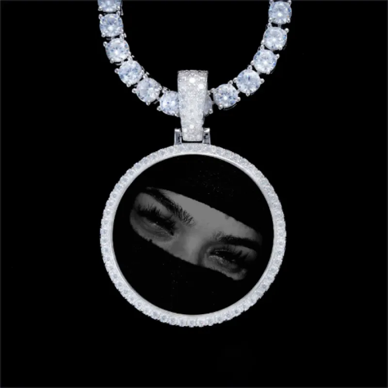 925S & VVS Moissanite 3D Circle Custom Picture Pendant sold by The GUU Shop