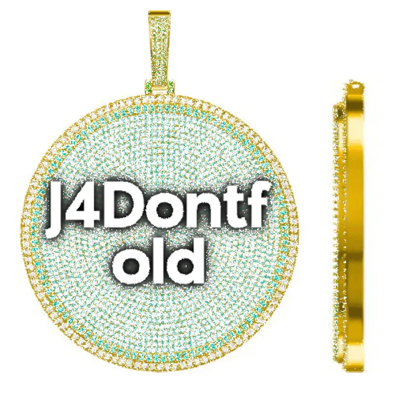 CUSTOM LETTER NECKLACE 3D BIG DISC sold by The GUU Shop