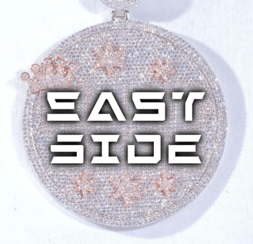 CUSTOM LETTER NECKLACE 3D BIG CROWN DISC made by The GUU Shop