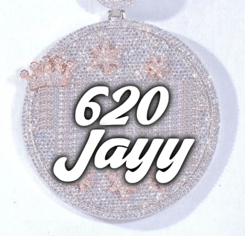 CUSTOM LETTER NECKLACE 3D BIG CROWN DISC sold by The GUU Shop