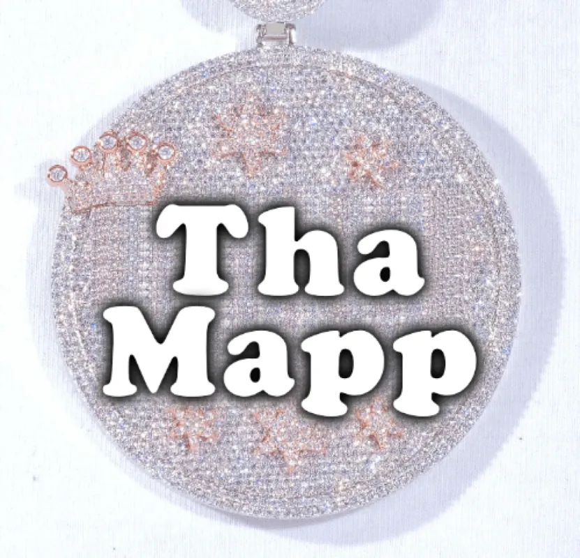 CUSTOM LETTER NECKLACE 3D BIG CROWN DISC sold by The GUU Shop