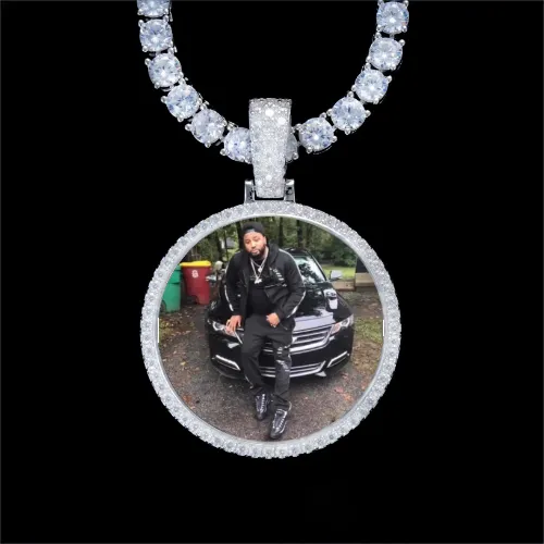 925S & VVS Moissanite 3D Circle Custom Picture Pendant sold by The GUU Shop
