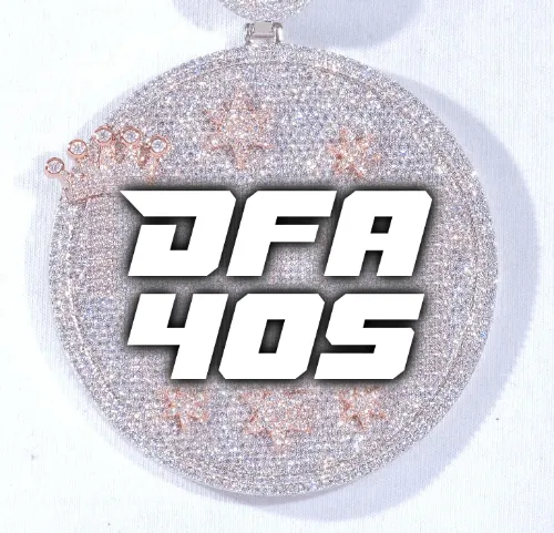 CUSTOM LETTER NECKLACE 3D BIG CROWN DISC sold by The GUU Shop