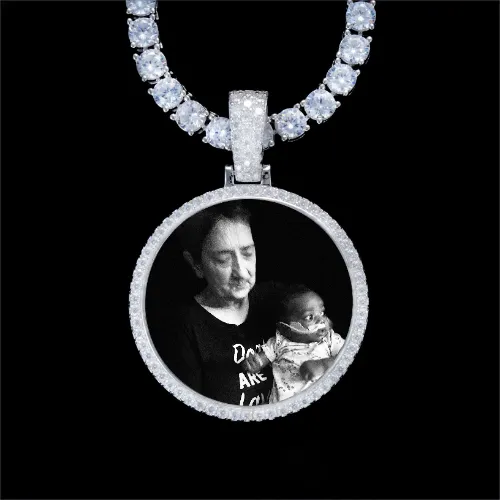 925S & VVS Moissanite 3D Circle Custom Picture Pendant sold by The GUU Shop