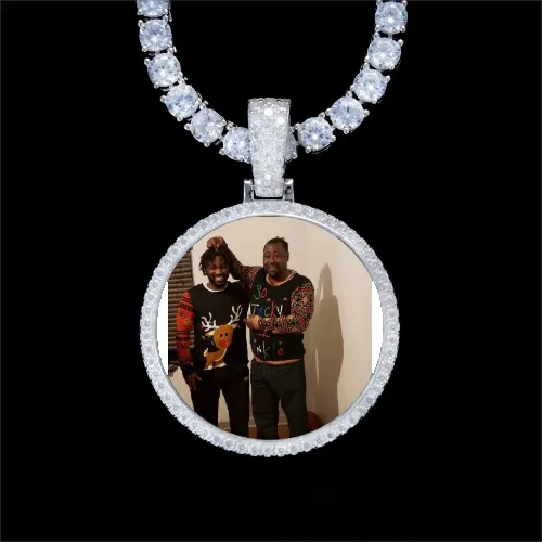 925S & VVS Moissanite 3D Circle Custom Picture Pendant sold by The GUU Shop