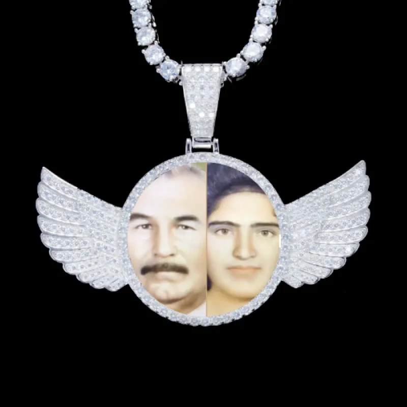 925S & VVS Moissanite 3D Wing Custom Picture Pendant sold by The GUU Shop