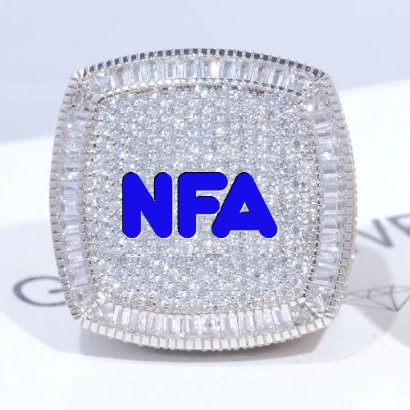 CUSTOM LETTER 3D ICED RING sold by The GUU Shop