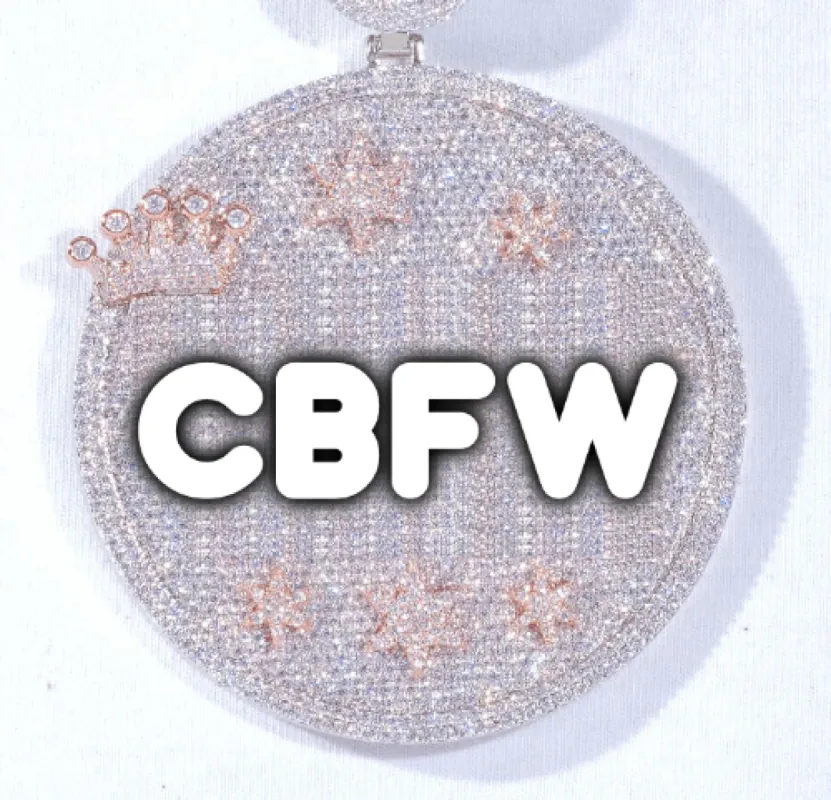 CUSTOM LETTER NECKLACE 3D BIG CROWN DISC sold by The GUU Shop