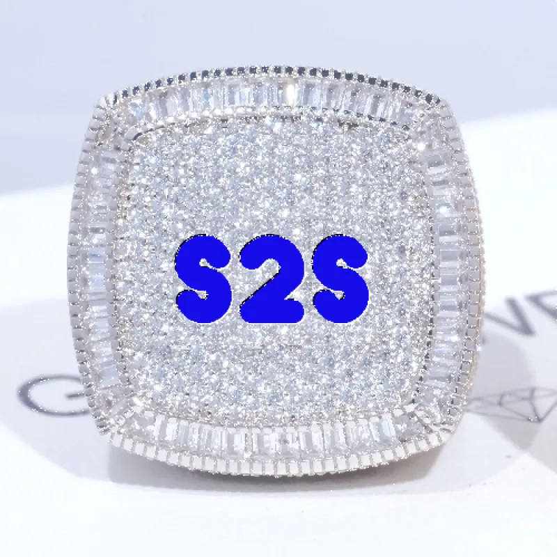 CUSTOM LETTER 3D ICED RING sold by The GUU Shop