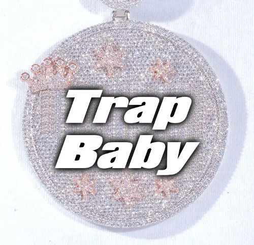 CUSTOM LETTER NECKLACE 3D BIG CROWN DISC sold by The GUU Shop