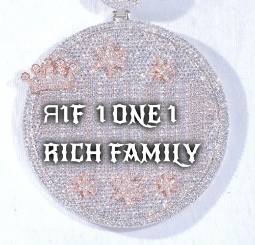 CUSTOM LETTER NECKLACE 3D BIG CROWN DISC sold by The GUU Shop