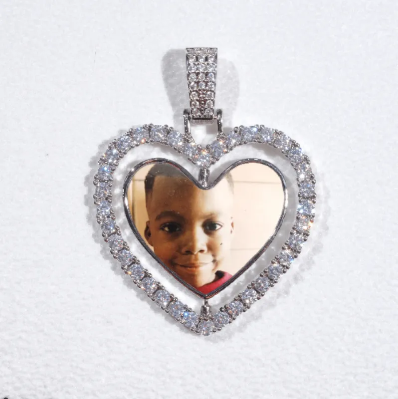 3D Spinning 2-Faced Heart Custom Picture Pendant sold by The GUU Shop