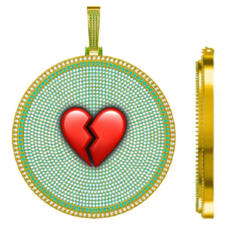 CUSTOM LETTER NECKLACE 3D BIG DISC sold by The GUU Shop