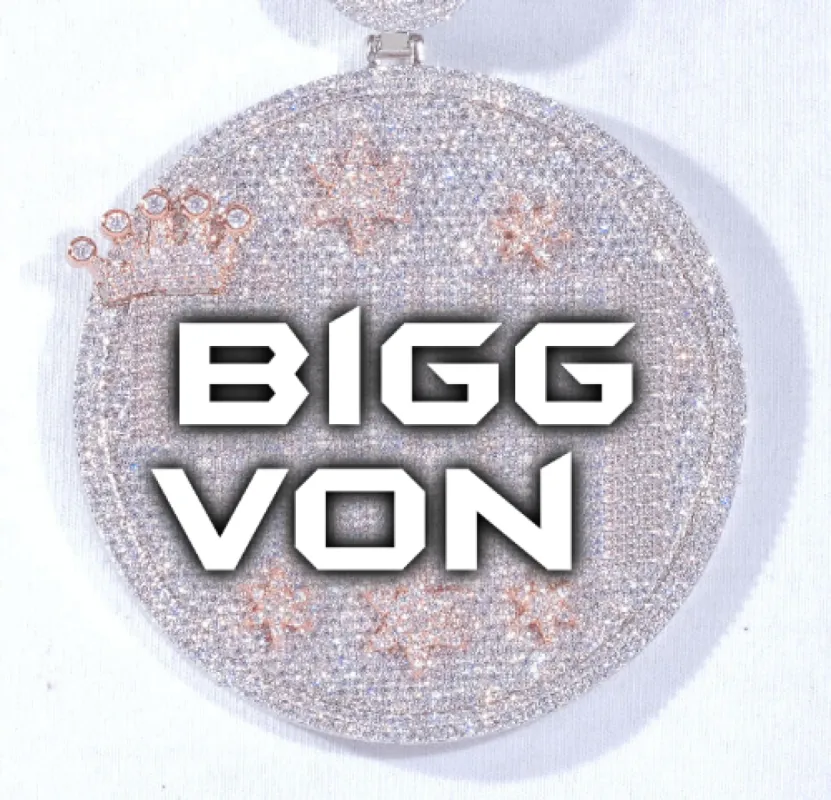 CUSTOM LETTER NECKLACE 3D BIG CROWN DISC sold by The GUU Shop