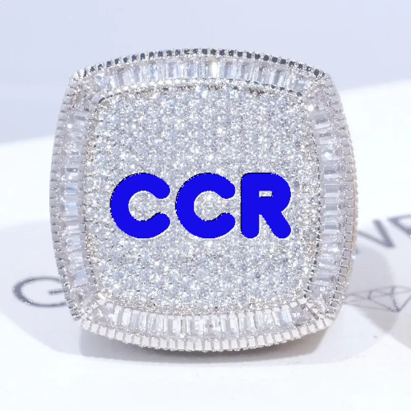 CUSTOM LETTER 3D ICED RING sold by The GUU Shop