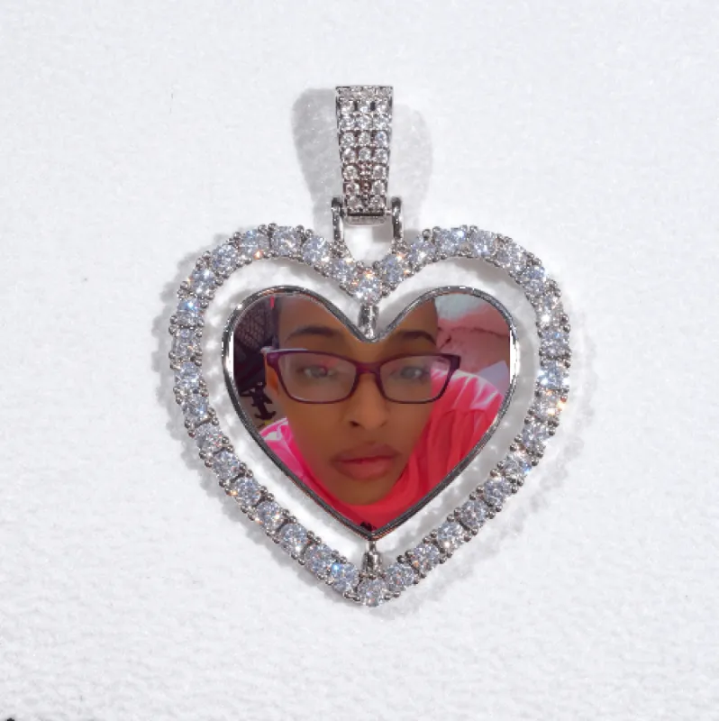 3D Spinning 2-Faced Heart Custom Picture Pendant sold by The GUU Shop