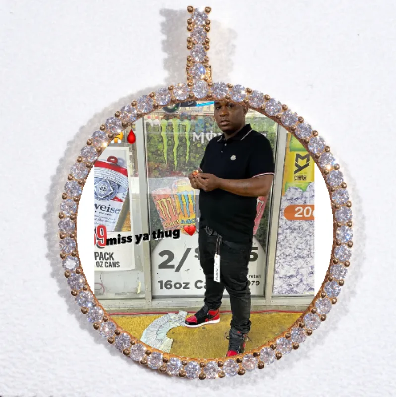 LARGE 3D CIRCLE CUSTOM PICTURE PENDANT sold by The GUU Shop