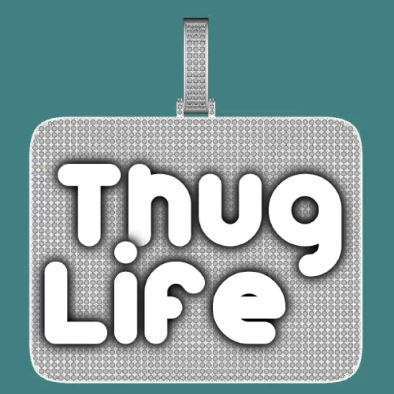 CUSTOM LETTER NECKLACE 3D BIG SQUARE sold by The GUU Shop