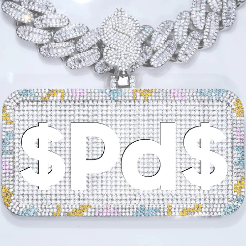 CUSTOM LETTER NECKLACE 3D COLORFUL SQUARE sold by The GUU Shop